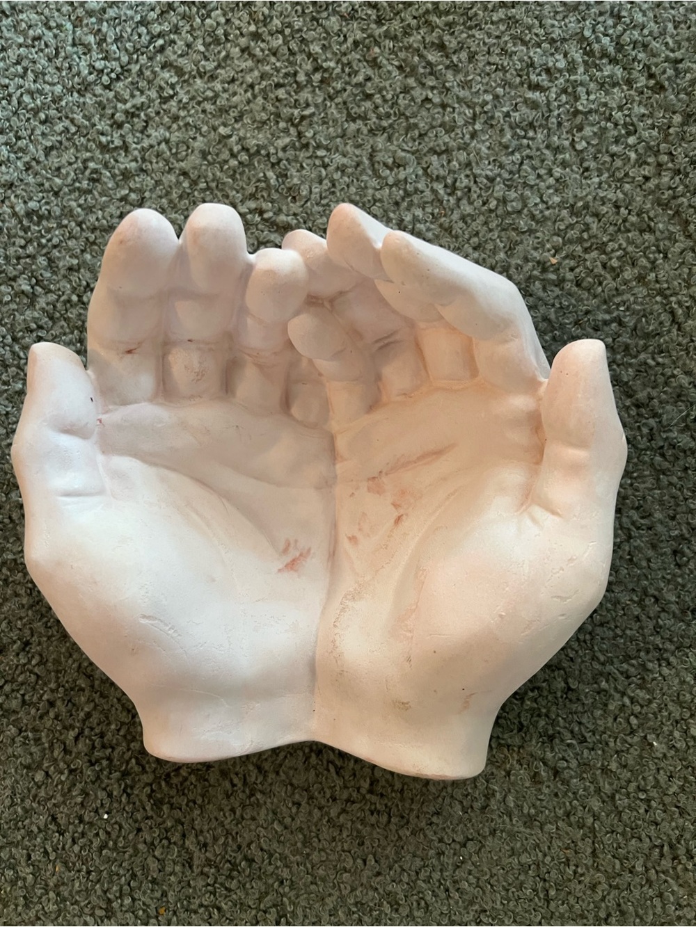 Giving Hands made With plaster of Paris and painted White Dainty Fingers
whit